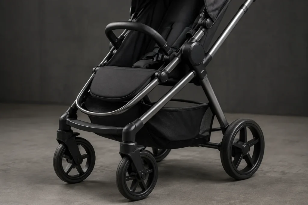Chasis tubular ligero de cochecito, vista lateral